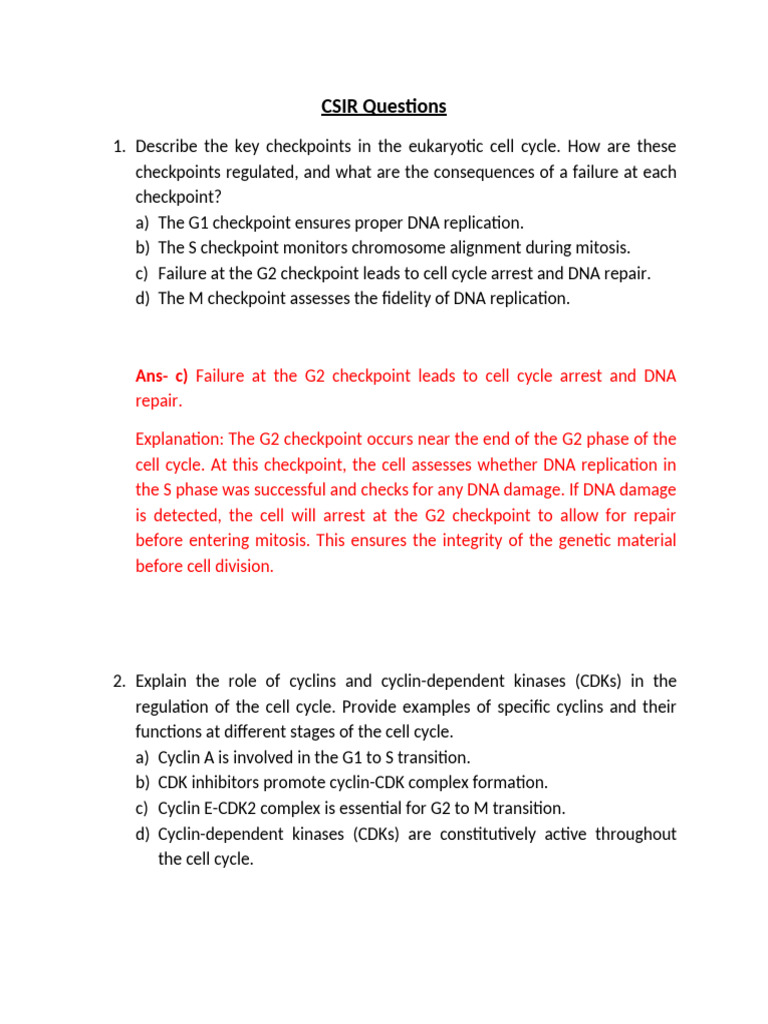 Eukaryotic Cell Cycle Checkpoints Explained | PDF | Cell Cycle | Meiosis