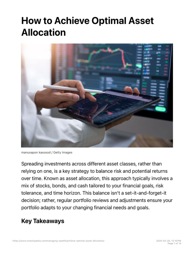 How To Achieve Optimal Asset Allocation | PDF | Asset Allocation ...