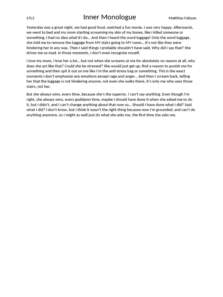 Inner Monologue | PDF