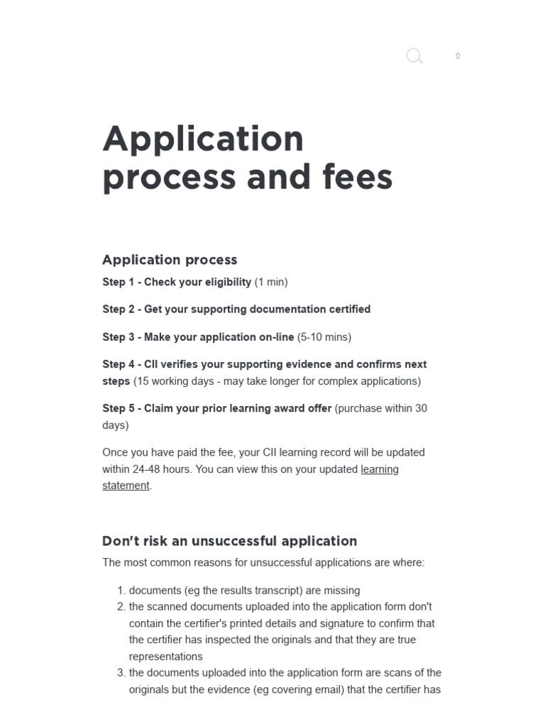 CII Application Process and Fees | PDF | Fee | Notary Public