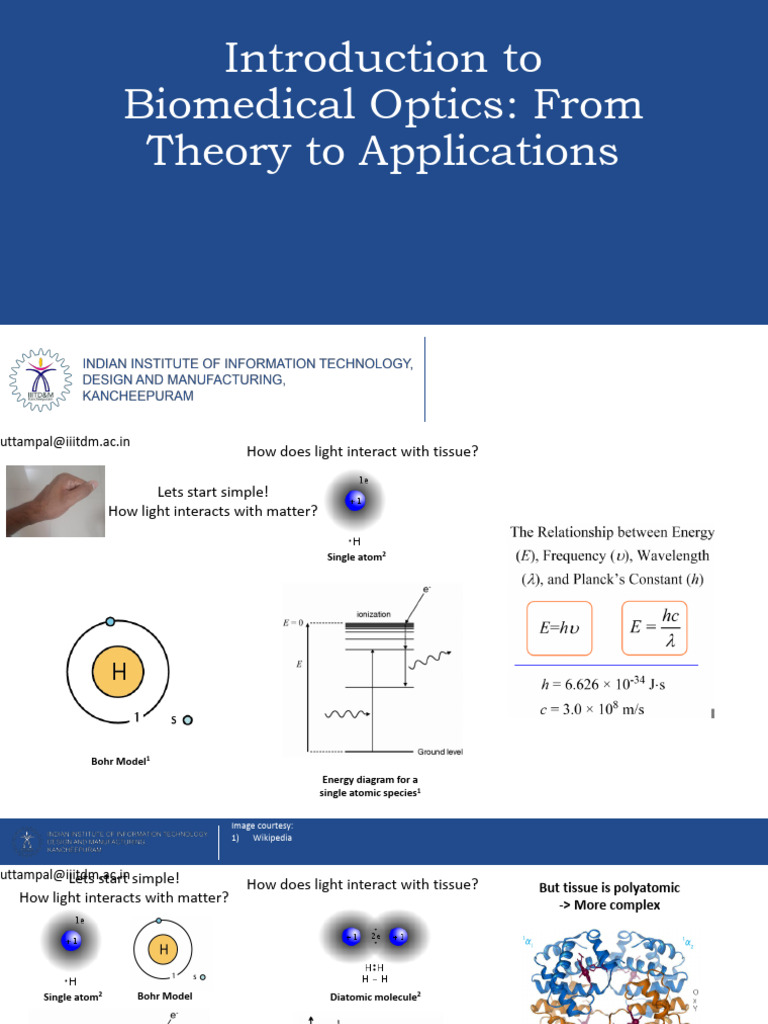 Biomedical Optics: Tissue Interaction Basics | PDF | Scattering | Physics