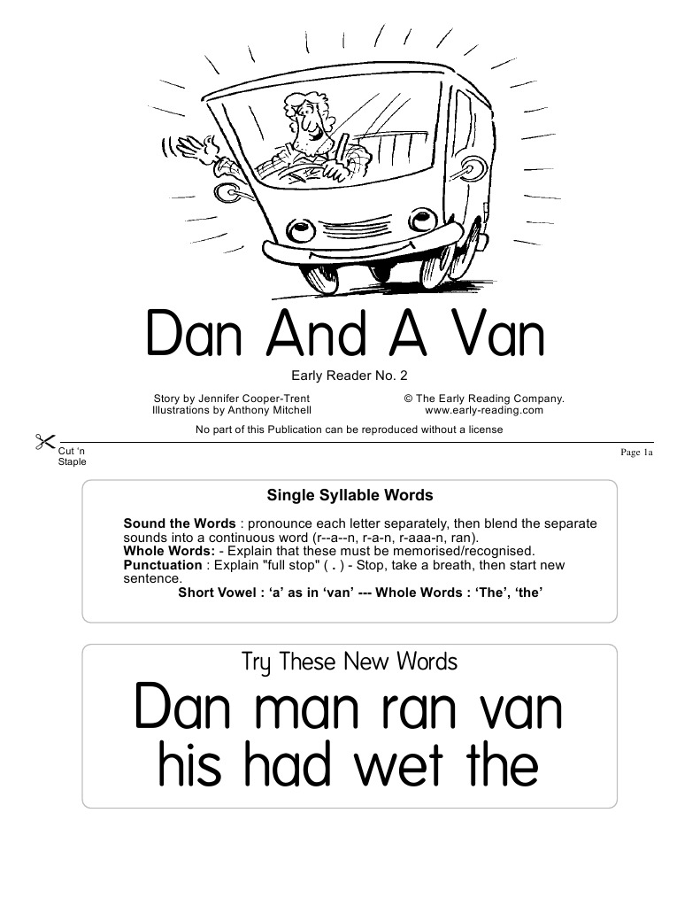 Dan and His Red Van: A Phonics Story | PDF | Art | Poetry
