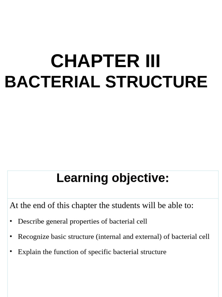 Chapter III Bacterial Structure | PDF | Bacteria | Cell (Biology)