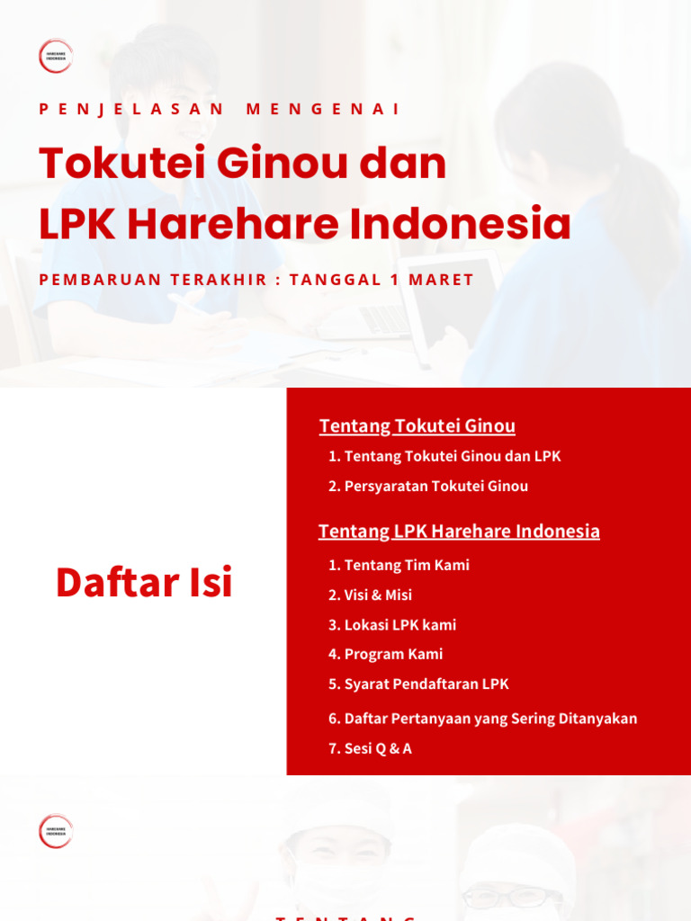 LPK Harehare: Pelatihan Kerja ke Jepang | PDF