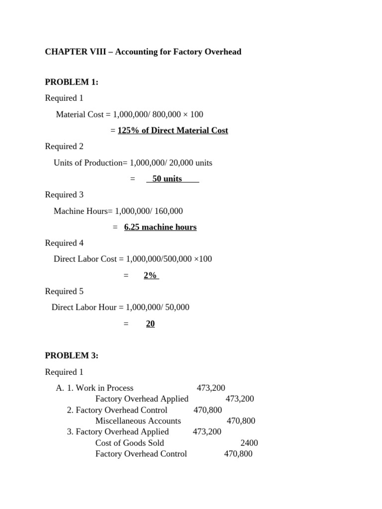 Factory Overhead Accounting Guide | PDF | Cost Of Goods Sold | Business ...