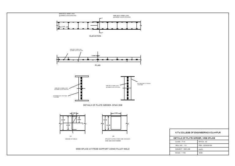 Plate Girder Design and Weld Details | PDF | Structural Steel