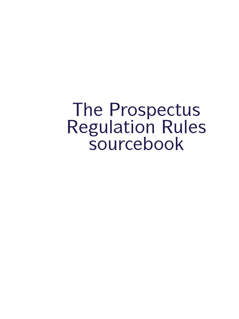 Prospectus Regulation Rules Overview | PDF | Securities (Finance ...
