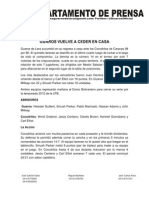 Nota de Prensa Guaros-cocodrilos Juego # 1 Bqto 18-03-2012