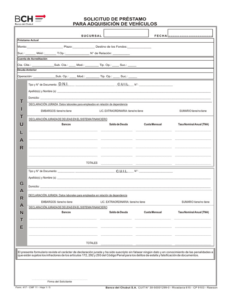 Form 417 | PDF | Pagos | Bancos
