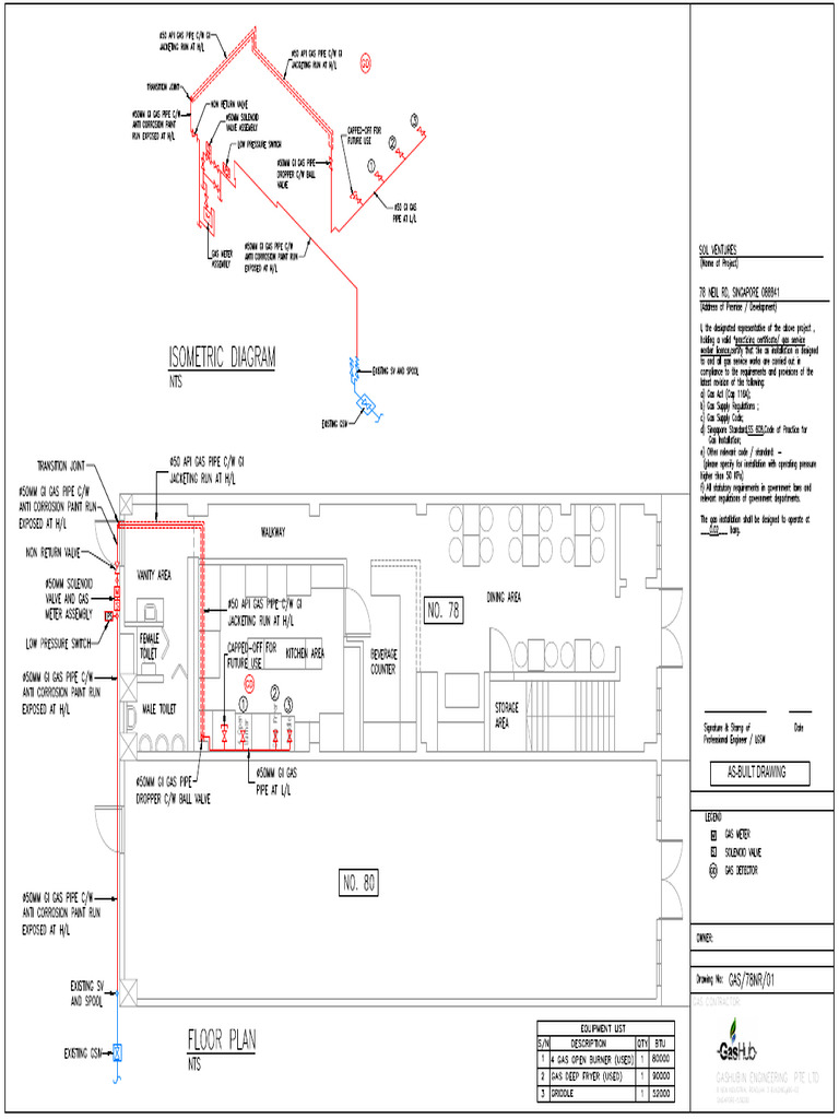 78 Neil - Gas DWG (As-Built W Amend) - Layout | PDF