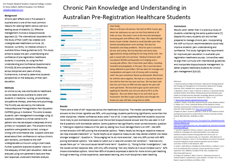 Undergraduate Education On Chronic Pain Management | PDF | Pain ...