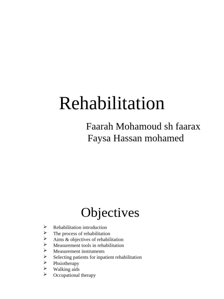 Comprehensive Guide to Rehabilitation | PDF | Physical Therapy | Stroke