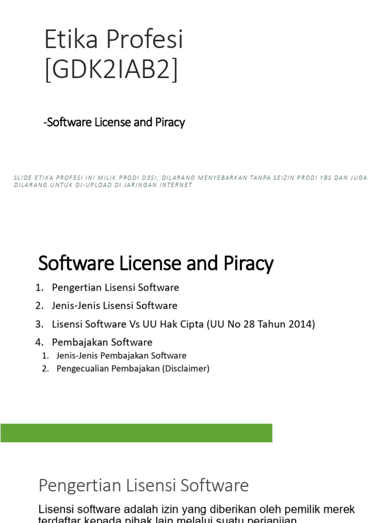 Jenis dan Contoh Lisensi Software | PDF