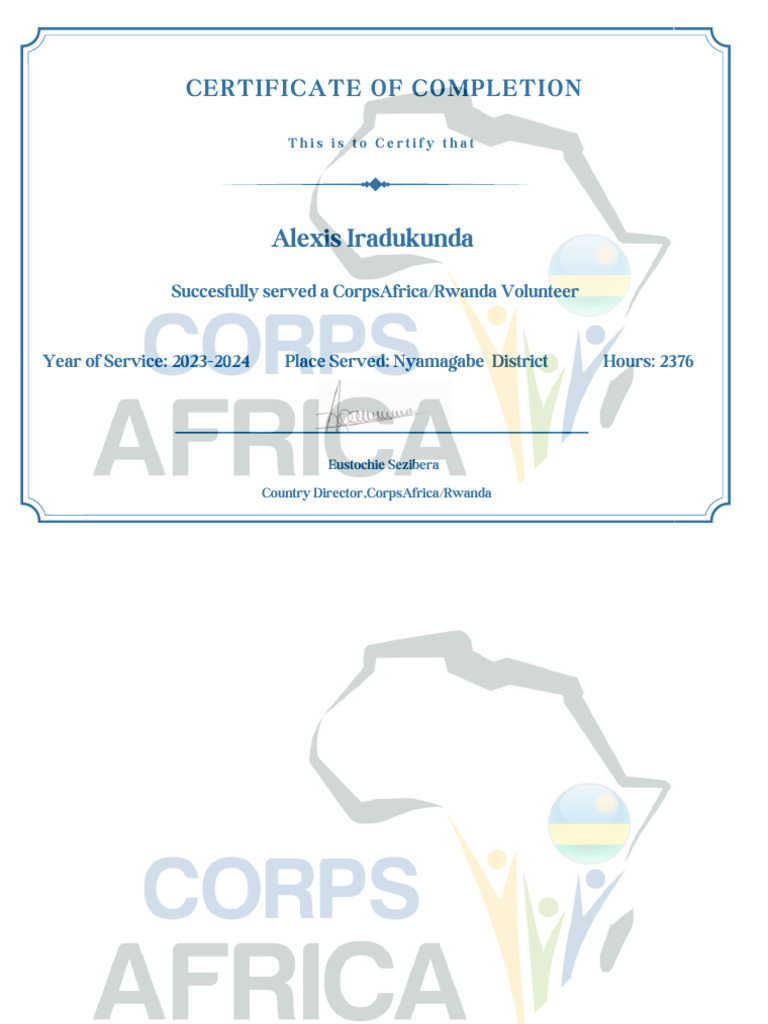 COS Certificate. Nyamagabe | PDF
