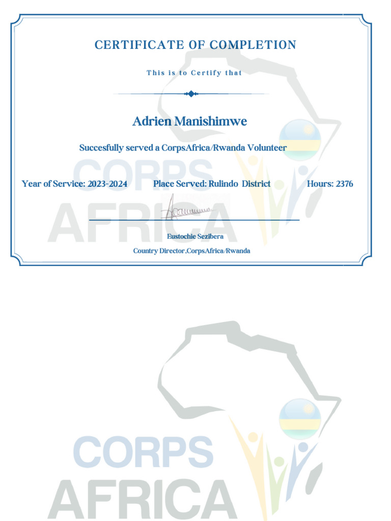 COS Certificate. Rulindo | PDF