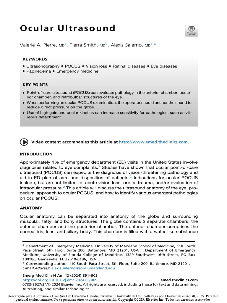 Ocular POCUS: Techniques and Pathologies | PDF | Human Eye | Visual System