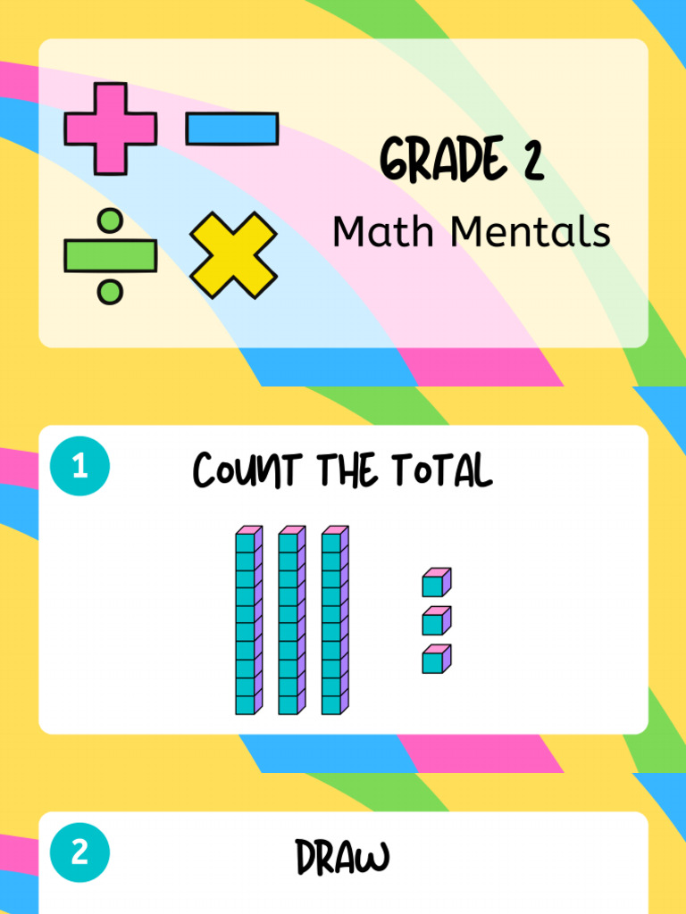 Math Mentals Grade 2 Presentation in Colorful Illustrative Style | PDF