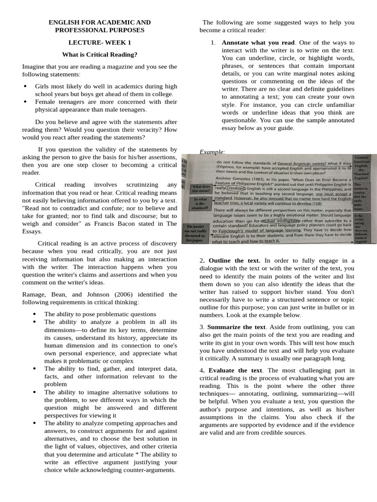 Mastering Critical Reading Skills | PDF | Argument | Evidence