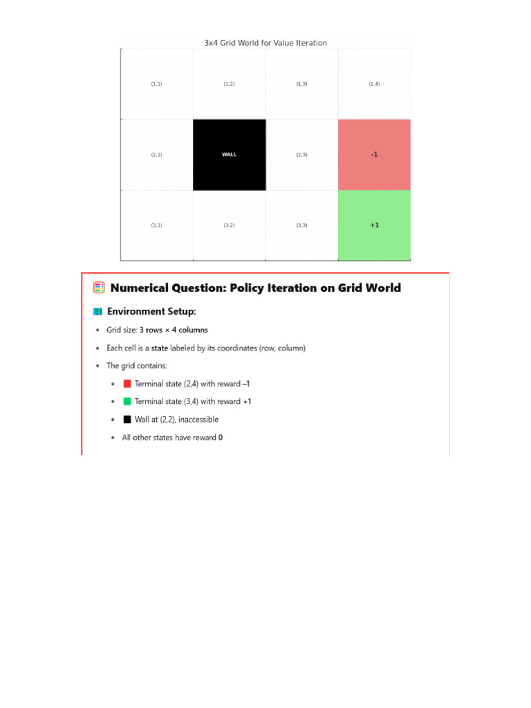 Grid World Example Policy Iteration | PDF