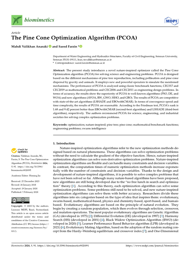 Pine Cone Optimization Algorithm Explained | PDF | Flowers | Pine