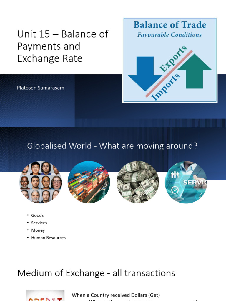 Balance of Payments and Exchange Rates | PDF | Balance Of Trade ...
