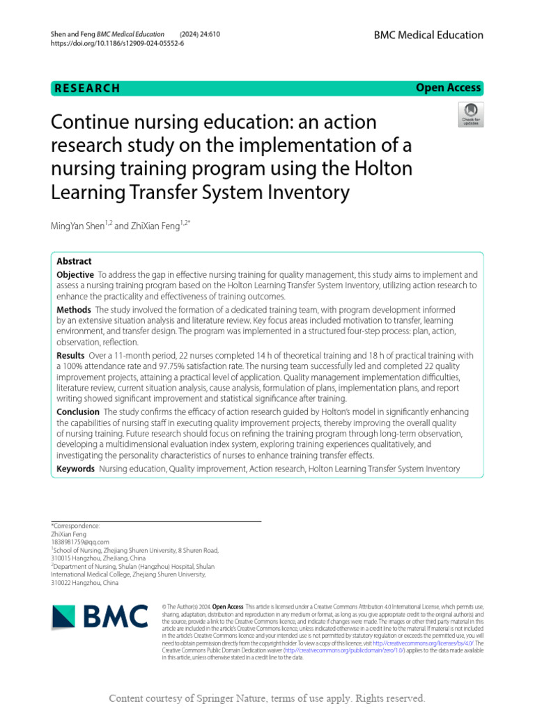 Continue Nursing Education An Action Research Stud | PDF | Creative ...