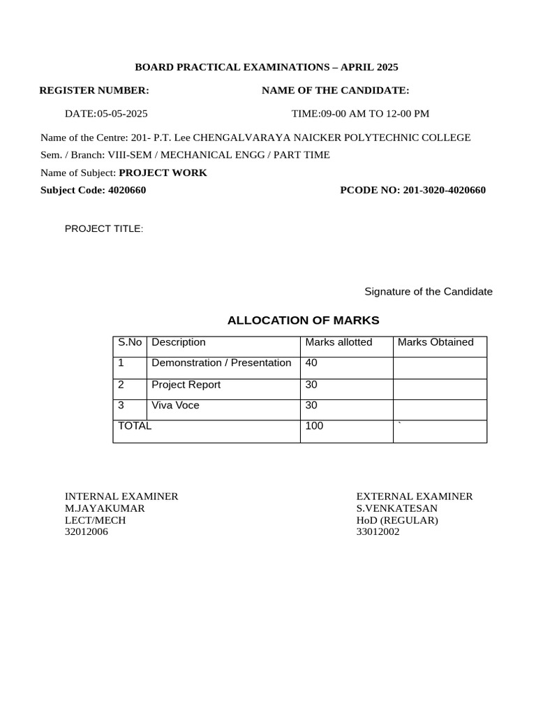 April 2025 Mechanical Engineering Exam | PDF