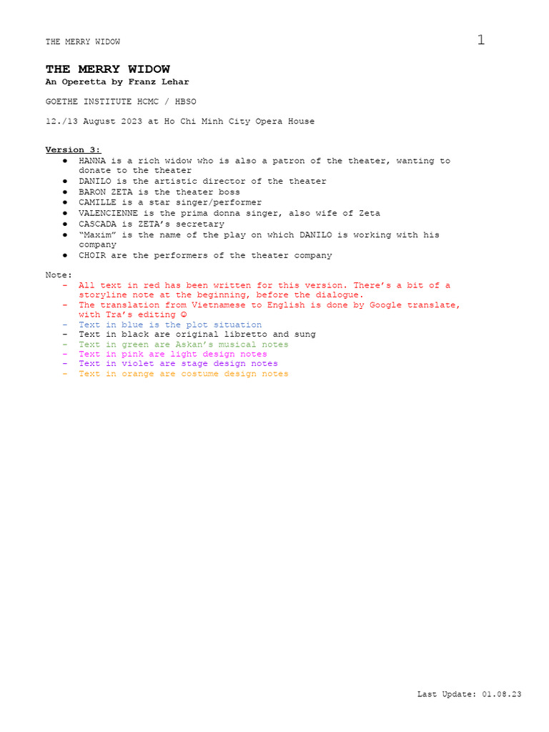 THE MERRY WIDOW - Script-FULL-0801 | PDF