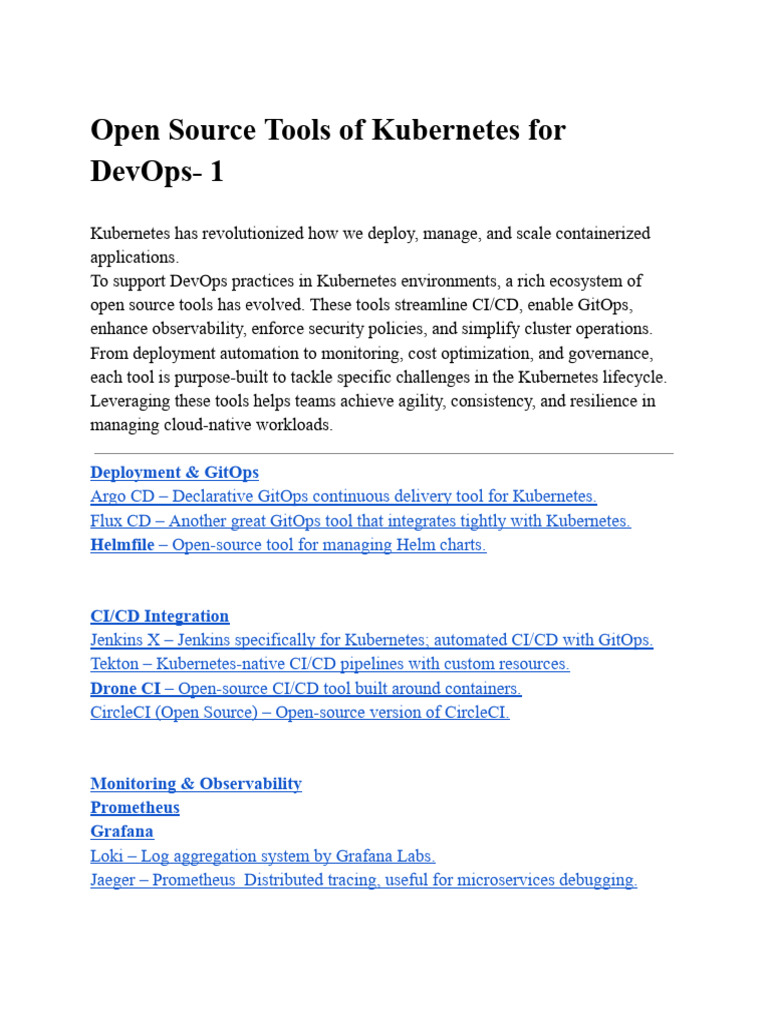 Open Source Tools of Kubernetes for DevOps Part-1 | PDF | Computing ...