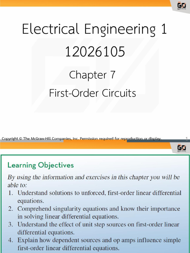 First-Order Circuits in Electrical Engineering | PDF | Electrical ...