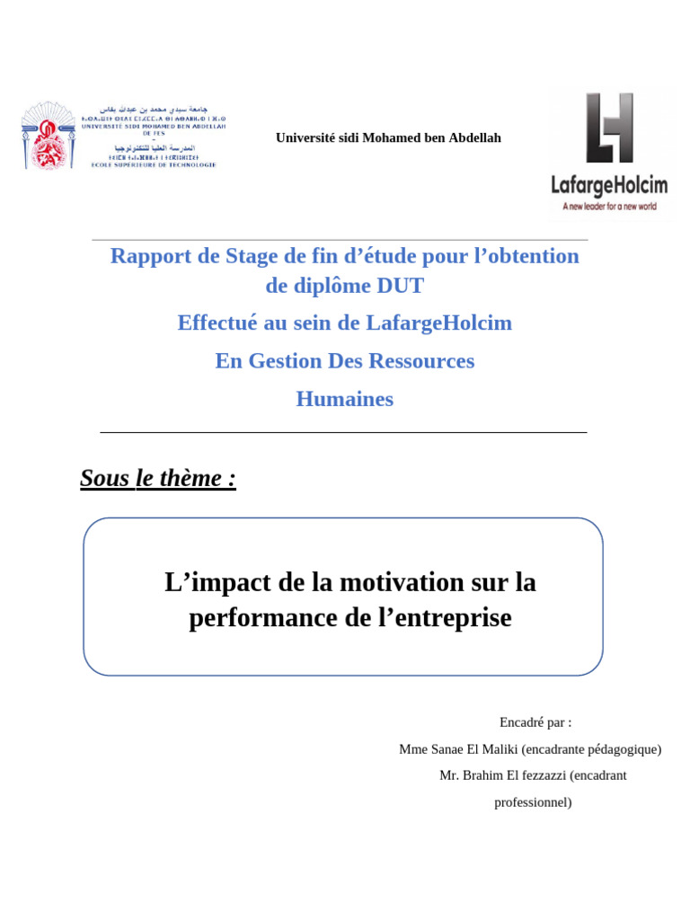 Impact de la motivation sur la performance | PDF | Motivation | Motivant