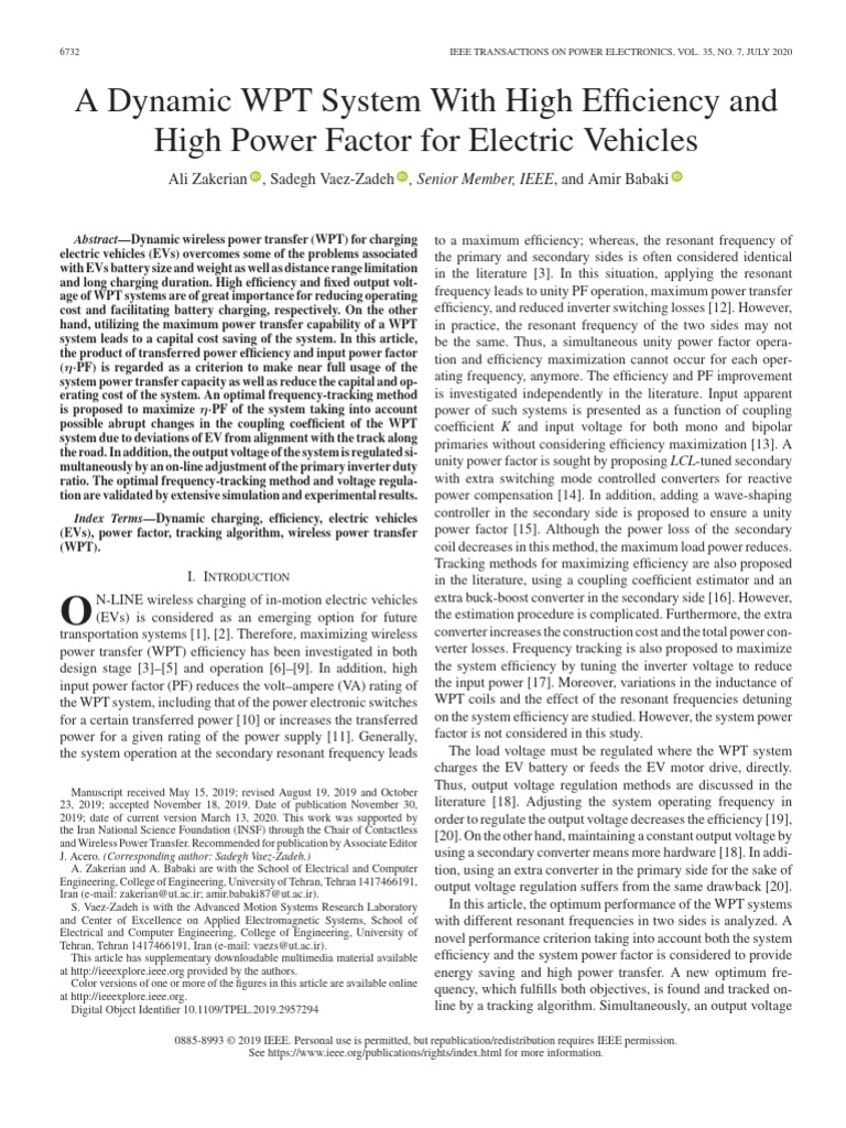A Dynamic WPT System With High Efficiency and High Power Factor For ...