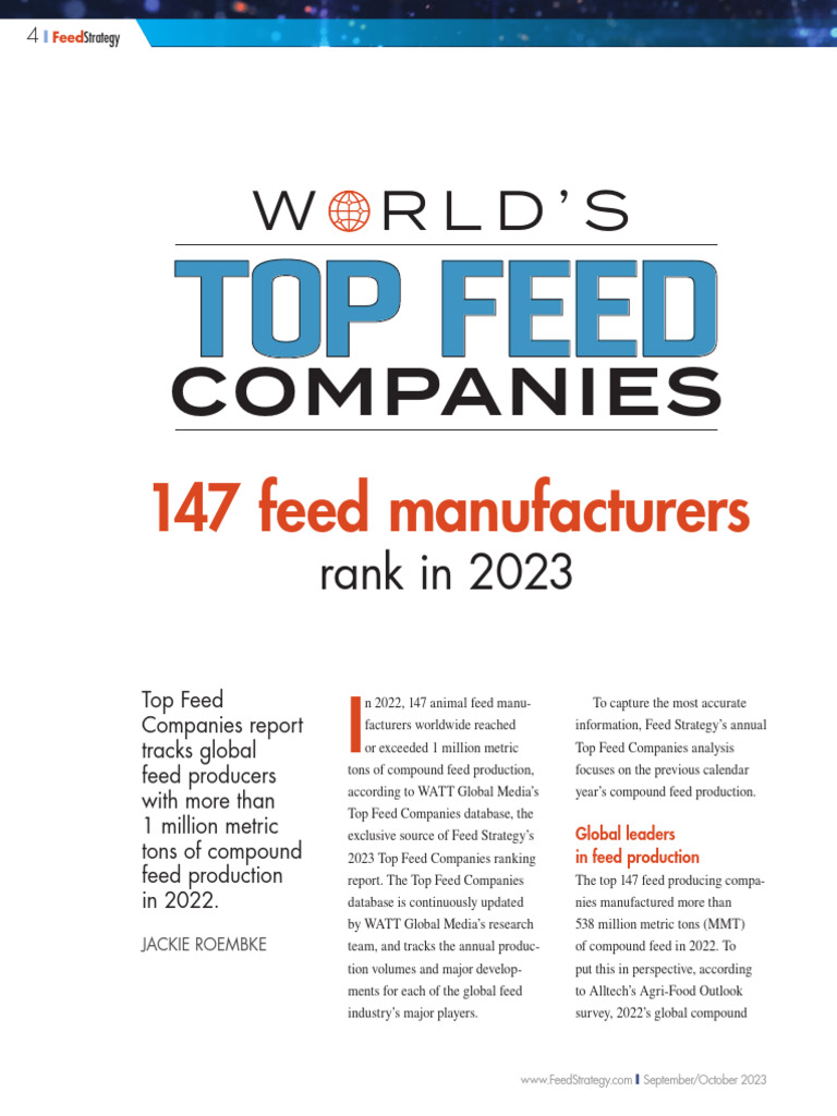 2023 Top Feed Companies Ranking | PDF | Food Industry