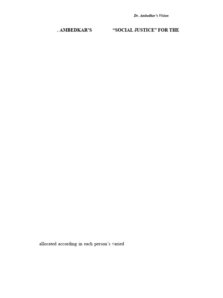 Social Justice of DR B R Ambedkar | PDF | Justice | Crime & Violence