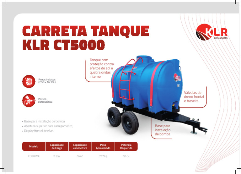 CARRETA TANQUE KLR CT5000 - Produtos - 716770 | PDF