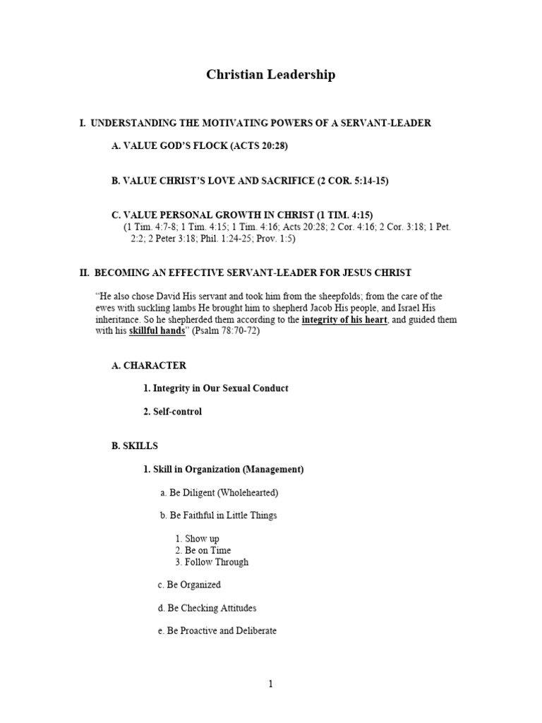 Christian Leadership: Servant-Leader Guide | PDF | Elder (Christianity ...