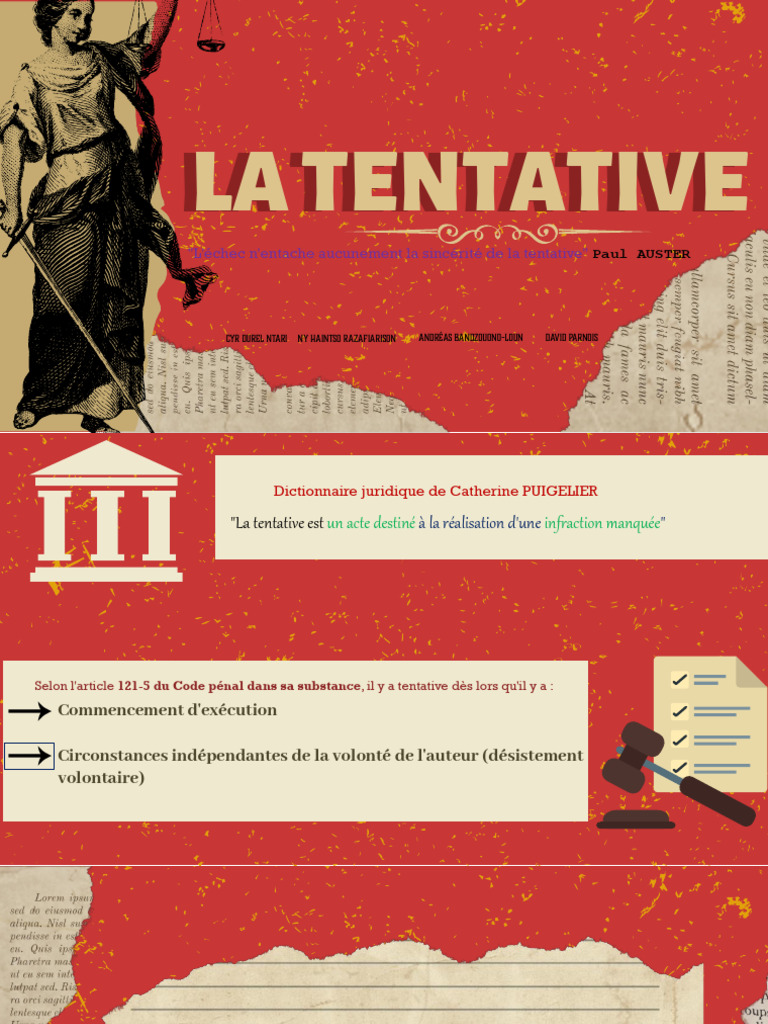 La Tentative en Droit Pénal | PDF | Crimes | Crime et violence