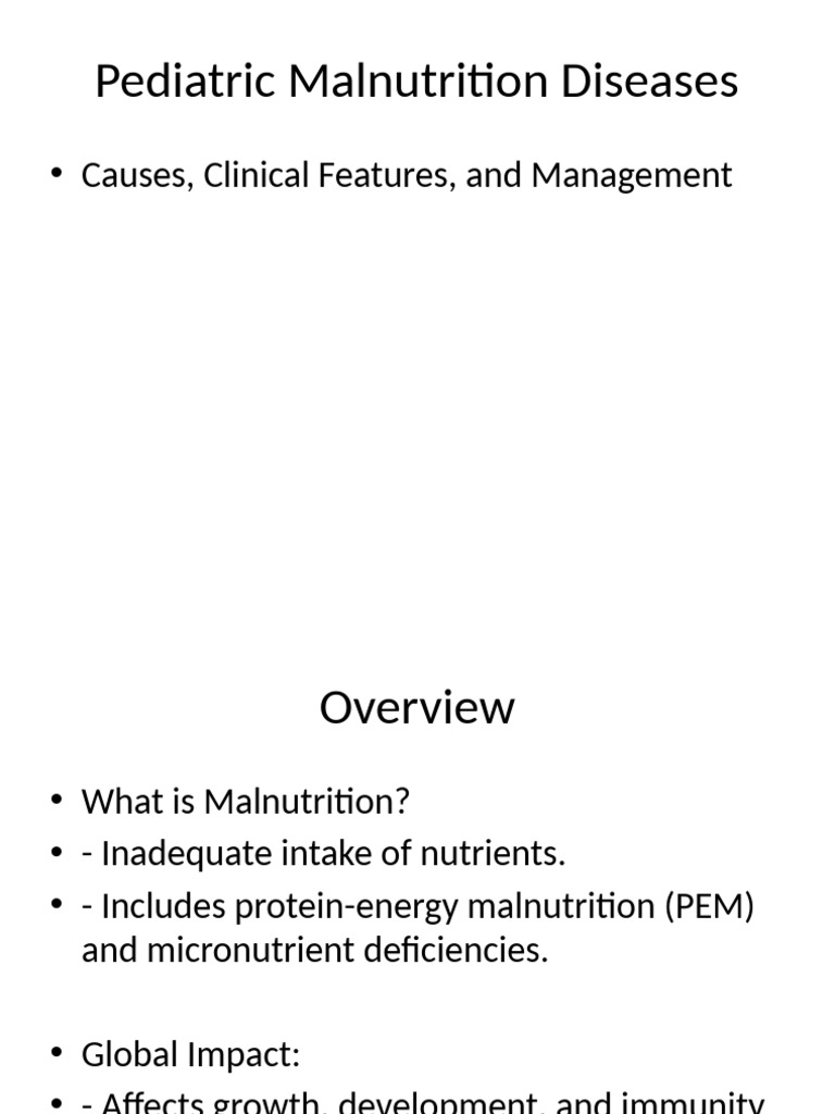 Pediatric Malnutrition Diseases | PDF