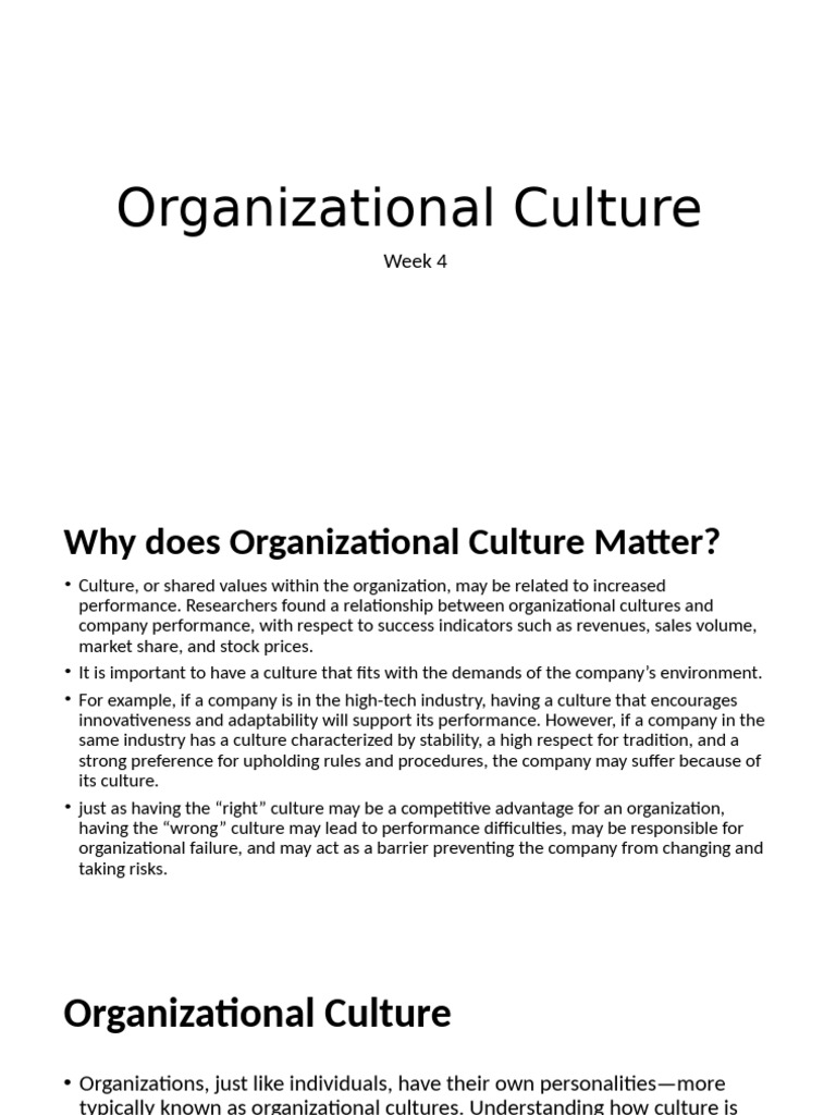 Understanding Organizational Culture Dynamics | PDF | Organizational ...