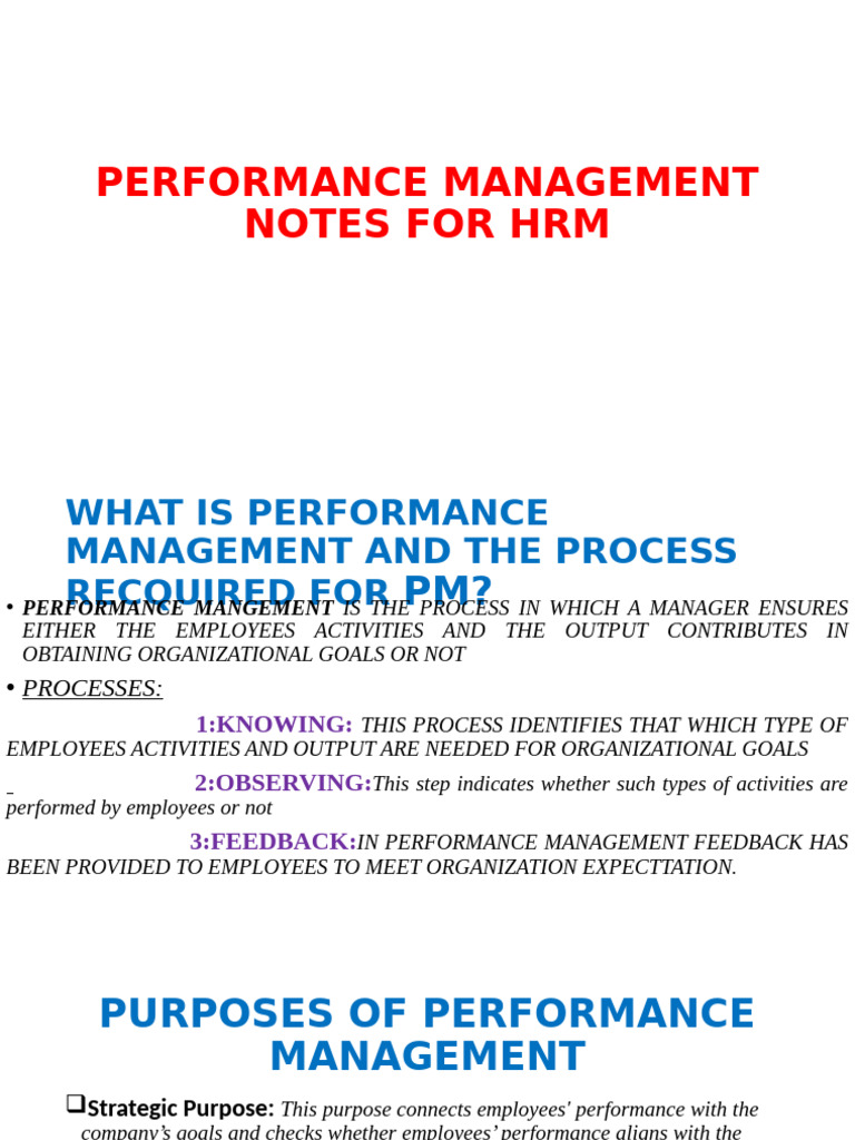 Performance Management in HRM Notes | PDF | Validity (Statistics ...