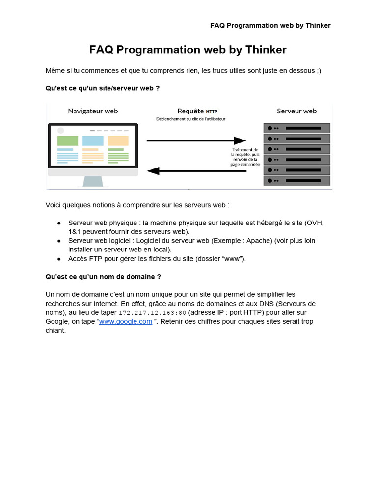 FAQ sur la Programmation Web Simplifiée | PDF | Internet | Internet et Web
