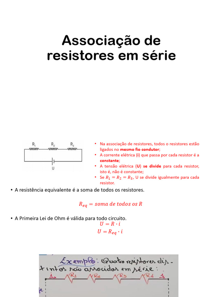 Associação de Resistores em Série: Cálculos e Exercícios | PDF