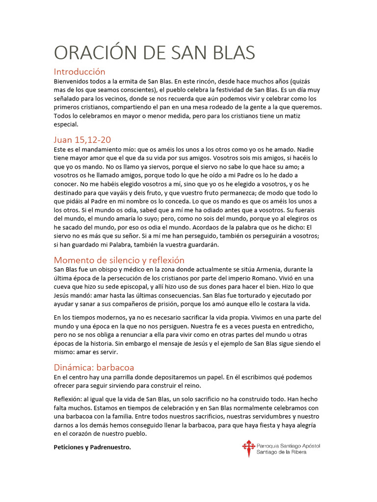 Oración de San Blas | PDF