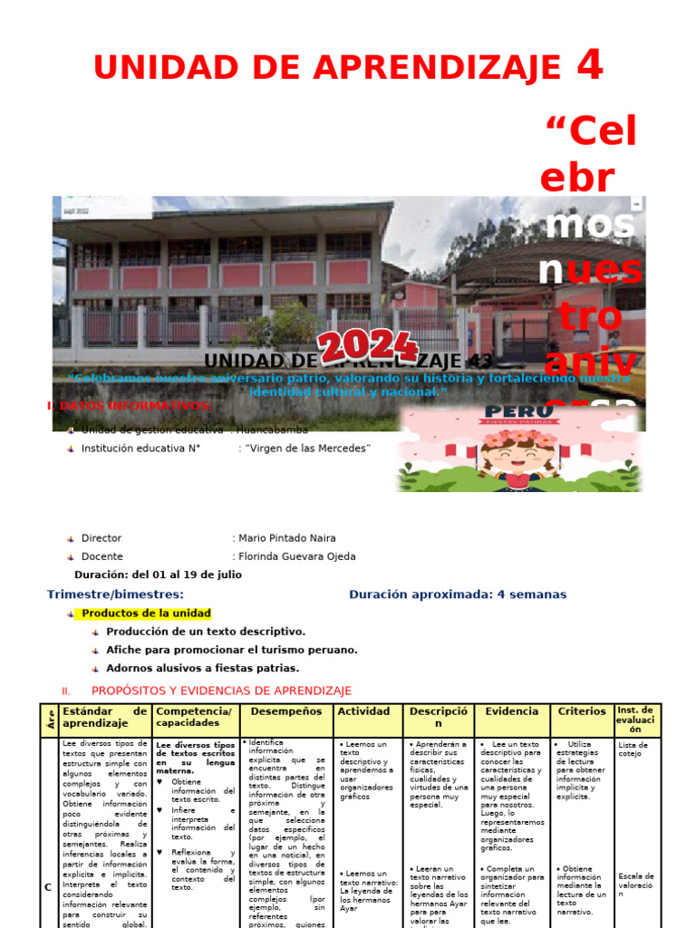 4° Unidad de Aprendizaje 4 Julio | PDF | Geometría | Datos