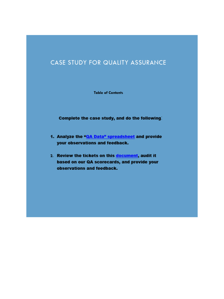 QA Case Study: Observations & Feedback | PDF | Audit