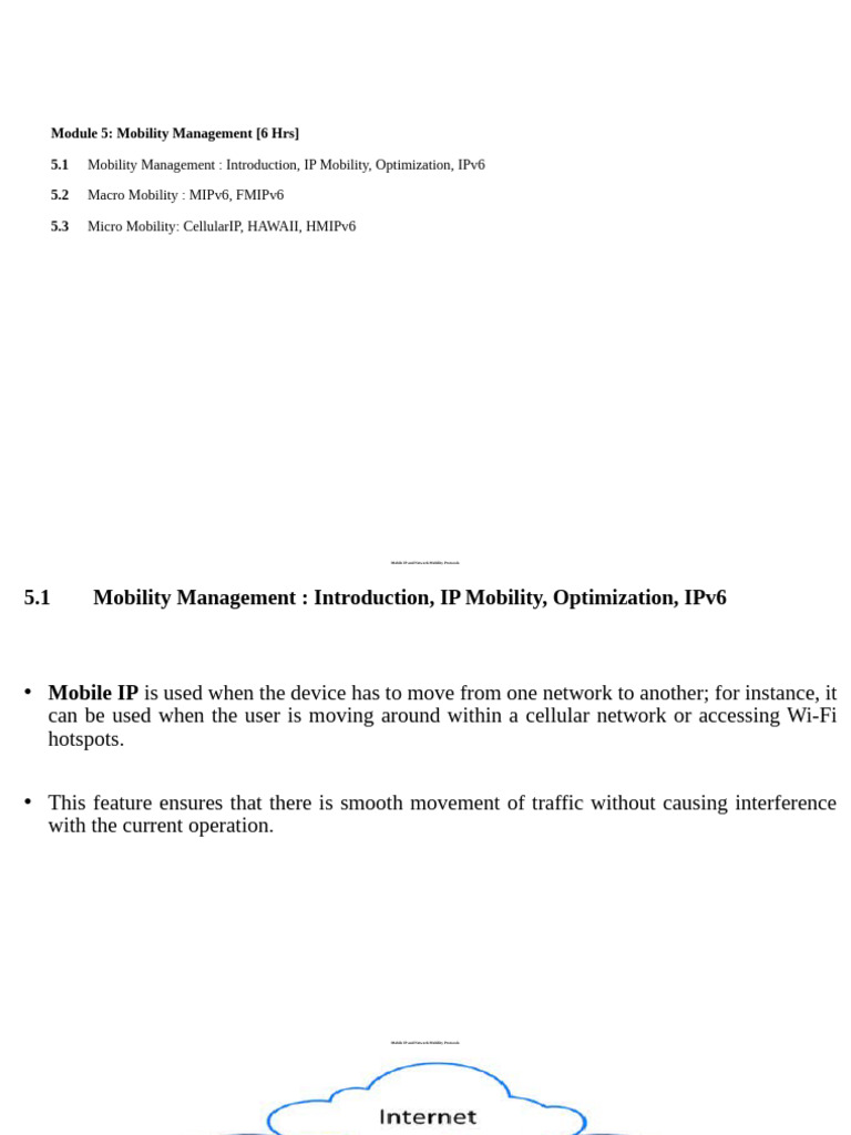 Aa Module 5 Mobility Management | PDF | Computer Network | I Pv6