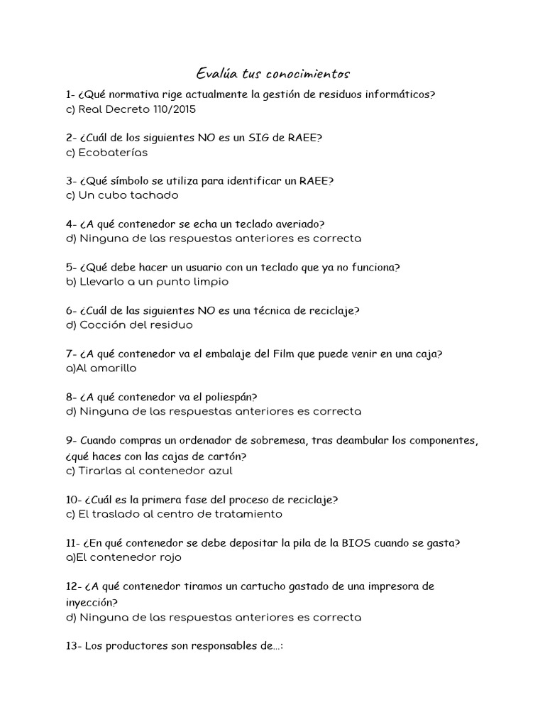 Gestión Y Reciclaje De Residuos Informáticos Pdf