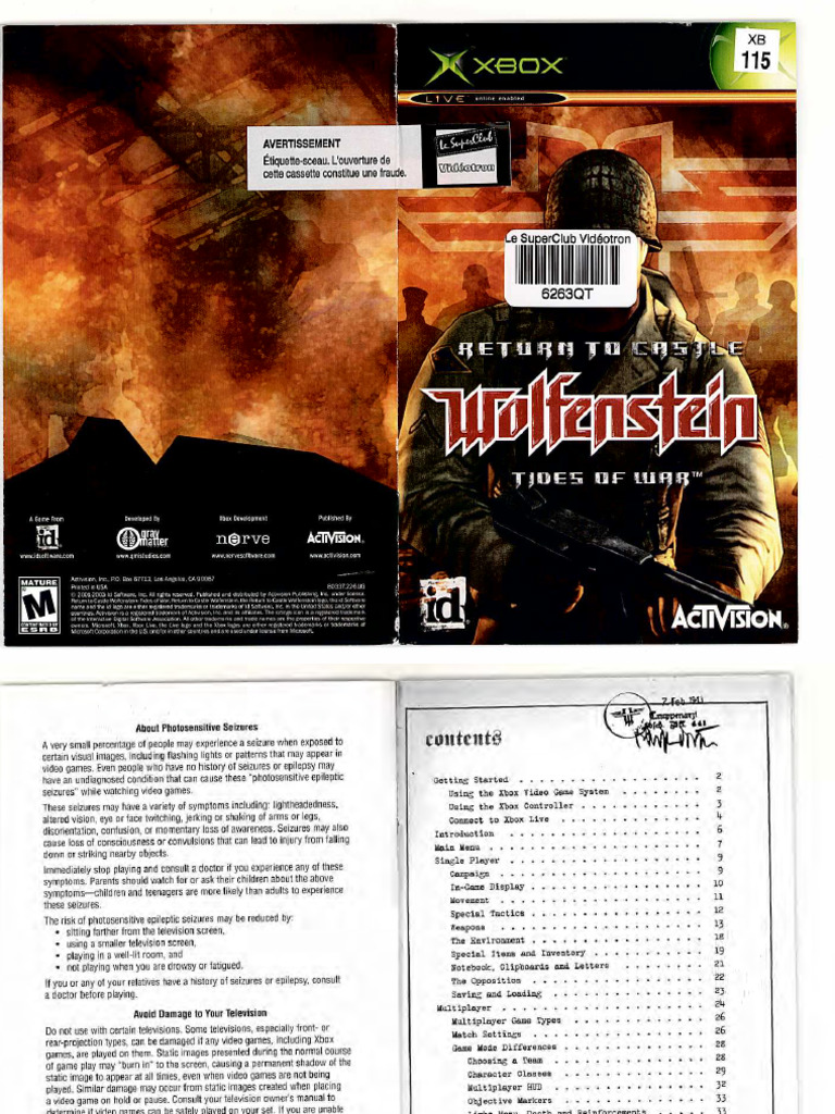 Return To Castle Wolfenstein PC - Activision - neuf sous blister