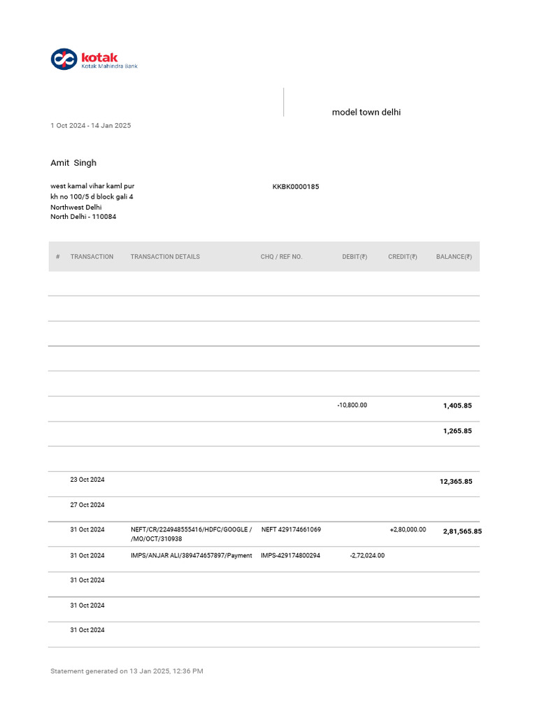 KM162284084 Statement | PDF | Debits And Credits | Finance & Money ...