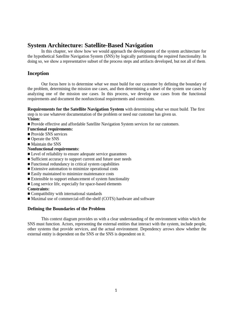 System Architecture for Satellite Navigation | PDF | Use Case ...
